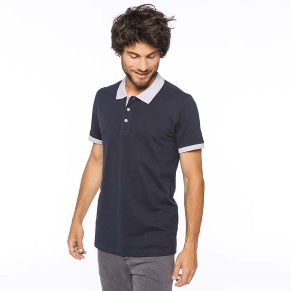 Two-tone piqué polo shirt Thumbnail
