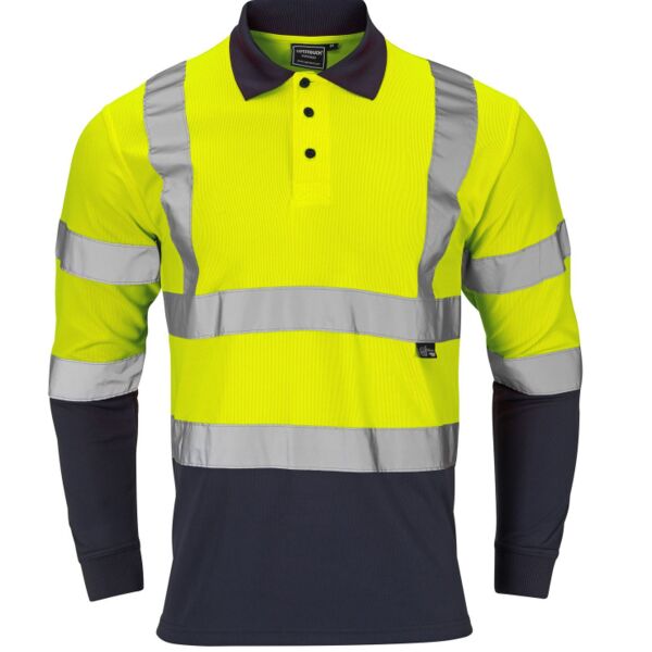 SHV-30L491-7 - Hi Vis 2 Tone Yellow Long Sleeve Polo Thumbnail